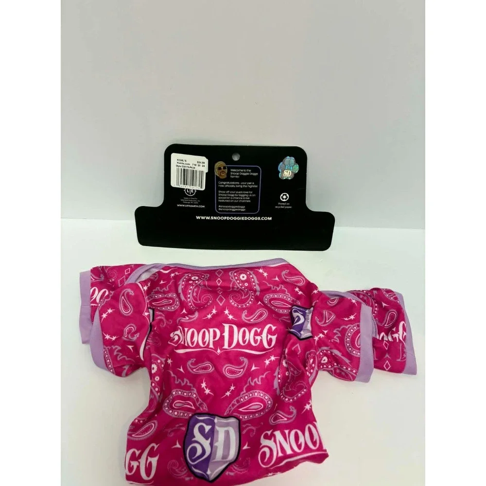 Snoop Doggie Doggs Pink Dog Pajamas Medium Pet PJs SD Logo‎ Jumpsuit Outfit